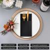 50 Pack Black Disposable Napkins, Built-In Flatware Pocket, Black Linen-Feel Dinner Napkins, Prefolded for Weddings, Parties & Special Events view 2