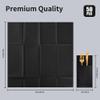 50 Pack Black Disposable Napkins, Built-In Flatware Pocket, Black Linen-Feel Dinner Napkins, Prefolded for Weddings, Parties & Special Events view 3