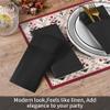 50 Pack Black Disposable Napkins, Built-In Flatware Pocket, Black Linen-Feel Dinner Napkins, Prefolded for Weddings, Parties & Special Events view 4