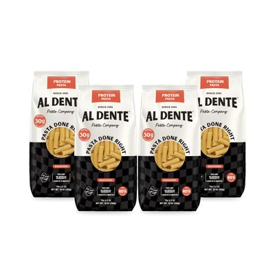 Al Dente Carba-Nada Rigatoni Low Carb High Protein Pasta, Sauce Holding Shape, Keto And Point-Based Diets-Friendly, Artisanal, Best Tasting Low Carb Pasta Noodles, Cage-Free Eggs, and Non-GMO Ingredients. 12oz Bags (Pack Of 4)