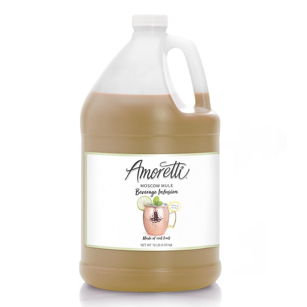 Amoretti - Moscow Mule Beverage Infusion, (10 lbs) - Drink Mix & Water Enhancer with Pump for Flavoring Cocktails, Waters, Teas, Mocktails, and other Beverages, Preservative Free, Gluten Free