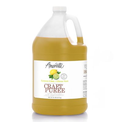 Amoretti - Lemon Lime Craft Puree 9 lbs, Perfect for flavoring Cocktail, Brewing, Beer, Wine, alcoholic beverages, and Mocktail, Drink Mix, Mixers, Made of Real Fruit, No Preservatives