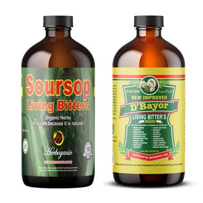 Herboganic Soursop Living Bitters Featured with D'bayor Bitters for overall health and wellness | Pack of 2 | 16 Oz Each