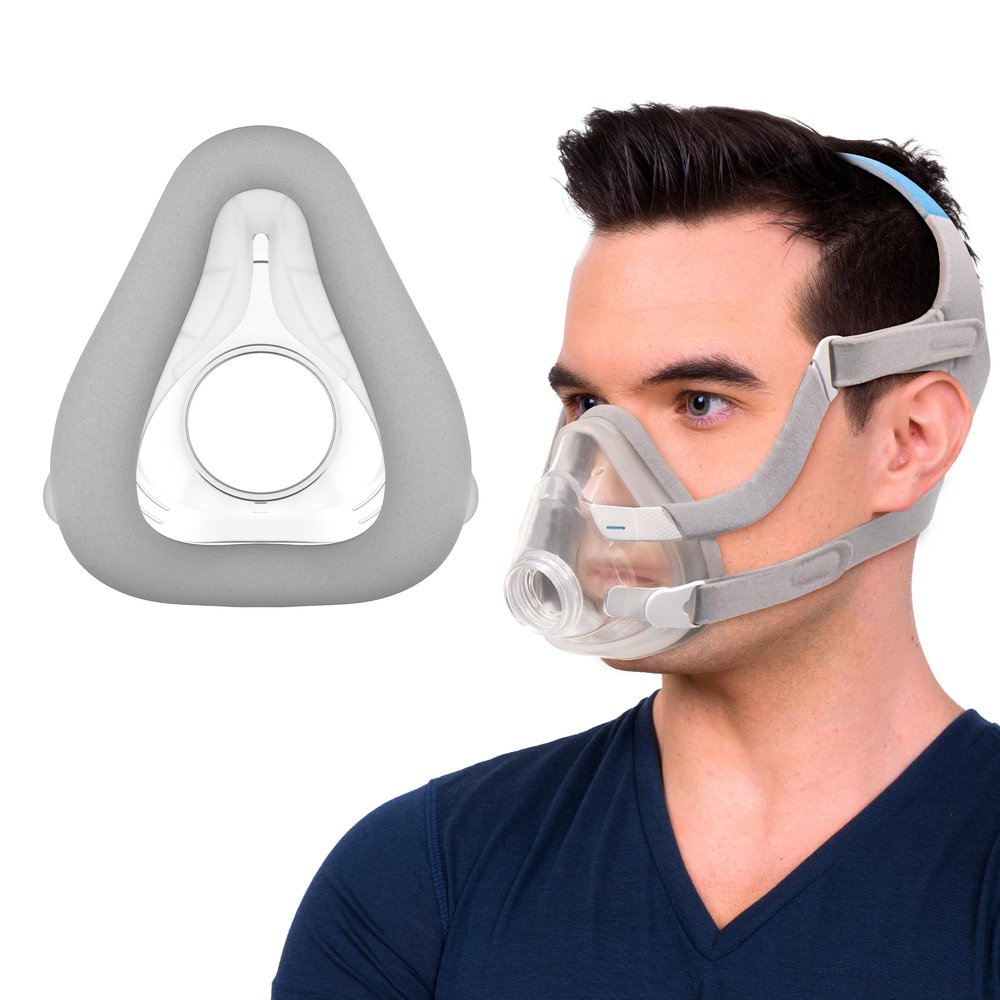 Replacement Memory Foam Cushion (L) for Airtouch F20, Comes with 2 Packs Mask Liners - Full Face F20 Mask Large - Optimized Comfort & Secure Seal with New Version Memory Foam - Large