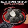 Rice Puff Snack Funwari Meijin  Melt-in-Your-Mouth Black Sesame Flavored Rice Snack | 100% Japanese Rice & Kurogoma (12 pack, Black Sesame) | Product of Japan view 3