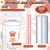 Blushtier 300 Pcs Groovy Disposable Plastic Cups with Lids and Straws 12oz Groovy Party Favors Supplies Boho Retro Hippie Clear Drinking Cups for Party view 3
