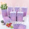 12Pcs Purple and Silver Gift Bags Glitter Diamond Goodie Bag Happy Birthday Treat Bag Glitter Purple Candy Bags Supplies for Wedding Bridal Baby Shower Holiday Party Favors Decorations 4.7*3.15*8inch view 4