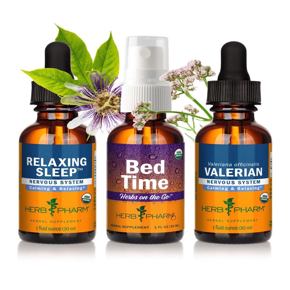 Herb Pharm Organic Sleep Support* Bundle: Valerian Extract, Relaxing Sleep and Bed Time Formula, 3 Pack Bundle (1 oz Each)
