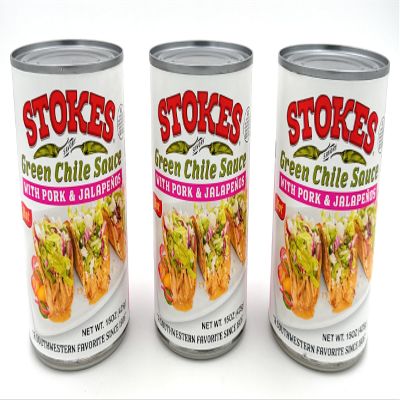 Stokes Green Chile Sauce with Pork and Jalapenos Pack of 3