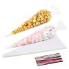 LEOSINDA 100 Pieces 7 x 15 inch Sweet Clear Candy Wraps Party Popcorn Bags Triangle Bags Triangle bags are ideal for holding popcorn, cookies, candy and more view 1