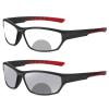 Sports Transition Photochromic Bifocal Reading Glasses for Men Wrap Around Safety Glasses with Readers sunglasses F25 (red, 3.75, x) view 1