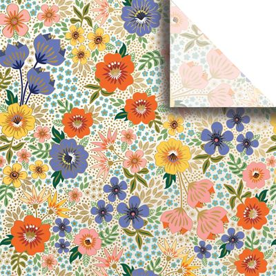 Jillson & Roberts 20" x 30" Printed Gift Tissue, Golden Floral (48 Folded Sheets)
