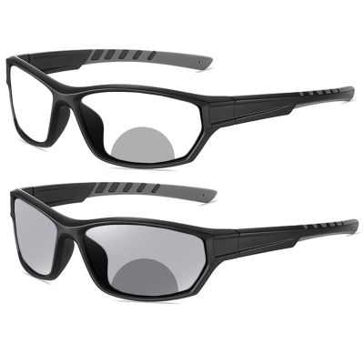 willochra Sports Transition Photochromic Bifocal Reading Glasses for Men Wrap Around Safety Glasses with Readers sunglasses F25 (black, 1.25, x)