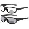 willochra Sports Transition Photochromic Bifocal Reading Glasses for Men Wrap Around Safety Glasses with Readers sunglasses F25 (black, 1.25, x) view 1