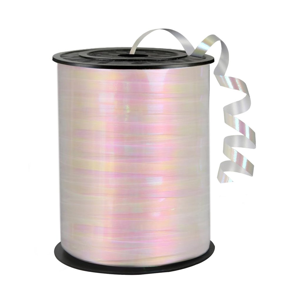 500 Yards Iridescent White Ribbon, 1/5 Inch Christmas Curling RibbonsPerfect for Gift Wrapping,Balloon String, Party Decoration, for Florist Flower (1 Roll)