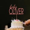 GiftGlee Personalized First Name Baby Shower Cake Topper, Custom New Born Cake Topper 1, Personalized Hello Baby Name Cake Topper view 2