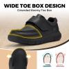 FitVille Wide Diabetic Walking Shoes for Men Leather Oxford Comfortable Dress Business Casual Shoes Sneakers for All-Day Comfort Jet Black view 3