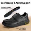 FitVille Wide Diabetic Walking Shoes for Men Leather Oxford Comfortable Dress Business Casual Shoes Sneakers for All-Day Comfort Jet Black view 4