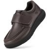 FitVille Wide Diabetic Walking Shoes for Men Leather Oxford Comfortable Dress Business Casual Shoes Sneakers for All-Day Comfort Brown view 1