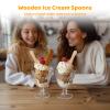 2000 Pcs Wooden Ice Cream Sample Spoons Bulk Disposable Honey Gelato Tasting Sticks Mini Wood Chocolate Hot Cocoa Summer Essential Stick Small Wedding Dessert Spoon for Sampling, Craft, 3 Inches view 3