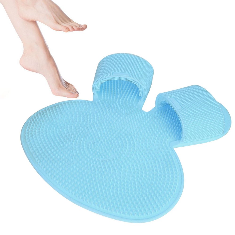 TARSHYRY Larger Shower Foot Scrubber Mat,Silicone Foot Massager, Soft Exfoliating Shower Mat, Shower Foot Scrubber Mat with Strong Suction Cups, Anti Slip (Blue), TARSHYRY8kavyf0nz9-12