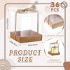 Cunno 36 Set 3.5 x 3.5 x 4.3 in Candle Gift Package Valentine's Transparent Box 4-18 oz Handmade Tealight Candle Holder Paper Bottom Ribbon for Wedding Baby Shower Party Mug(Kraft Color) view 2