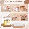 Cunno 36 Set 3.5 x 3.5 x 4.3 in Candle Gift Package Valentine's Transparent Box 4-18 oz Handmade Tealight Candle Holder Paper Bottom Ribbon for Wedding Baby Shower Party Mug(Kraft Color) view 4