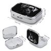 Square Pill Box 2 Compartment Pill Case for Purse & Pocket Small Pill Organizer Black Schnauzer Dog Travel Pillbox Portable Oil Storage Box Metal Medicine Vitamin Organizer Unique Gift view 2