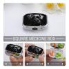 Square Pill Box 2 Compartment Pill Case for Purse & Pocket Small Pill Organizer Black Schnauzer Dog Travel Pillbox Portable Oil Storage Box Metal Medicine Vitamin Organizer Unique Gift view 4