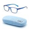 Autojouls 1-Pack Nearsighted Glasses for Distance with Hard Case Blue Light Spring Hinge Glasses Not Reading Glasses, 197 Matte Blue Frame -1.5 x view 1