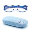 Autojouls 1-Pack Nearsighted Glasses for Distance with Hard Case Blue Light Spring Hinge Glasses Not Reading Glasses, 197 Matte Blue Frame -1.5 x view 2