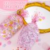 SOMIOCO Star Flat Bottom Gusset Cellophane Bags 8X 10 IN 50 PCS Clear Cellophane Gift Bags Party Favor Bags Pink Cello Cellophane Treat Goodie Bags for Party Favors Packaging Candy Cookies Popcorn view 4
