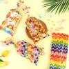 120 PCS Rainbow Cellophane Treat Bags, Colorful Cellophane Bags, Plastic Star Polka Dot Stripes Printed Candy Cookies Goodie Gift Bag for Valentine's Day Kids Birthday Party Holiday Favor Supplies view 4