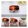 Square Pill Box 2 Compartment Pill Case for Purse & Pocket Small Pill Organizer Tropical Sunset Travel Pillbox Portable Oil Storage Box Metal Medicine Vitamin Organizer Unique Gift view 4