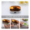 Square Pill Box 2 Compartment Pill Case for Purse & Pocket Small Pill Organizer Sunset Parent-Child Elephant Travel Pillbox Portable Oil Storage Box Metal Medicine Vitamin Organizer Unique Gift view 4