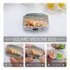 Square Pill Box 2 Compartment Pill Case for Purse & Pocket Small Pill Organizer Seashells Starfish on Beach Travel Pillbox Portable Oil Storage Box Metal Medicine Vitamin Organizer Unique Gift view 4