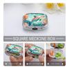 Square Pill Box 2 Compartment Pill Case for Purse & Pocket Small Pill Organizer Lovely Dolphins Travel Pillbox Portable Oil Storage Box Metal Medicine Vitamin Organizer Unique Gift view 4