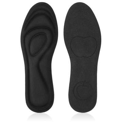2 Pairs Memory Foam Insoles, Full-Foot Responsive Cushioning, Plantar Fasciitis Insoles for Women Man, Orthotic Shoe Inserts Arch Support Inserts for Foot Health (Black, W 7.5-8.5 /M 5.5-6.5)