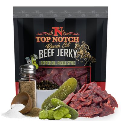 Top Notch Ranch Cut Jerky - 3.25 oz Bag of Beef Jerky - High Protein Snacks for Kids and Adults - Flavorful Strips of Premium Beef
