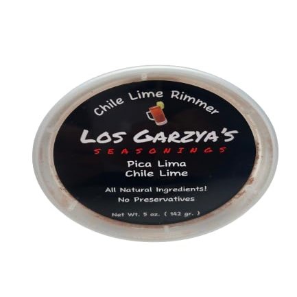 Los Garzya's Chile Lime Salt Rimmer in 8 Oz. Container, All Natural Ingredients, No Preservatives, Michelada, Chavela, Margarita, Bloody Mary, Spicy Rimmer