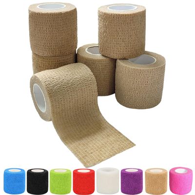 Erewa 6 Pack 2 Inches Self Adhesive Wrap Bandage Self Adherent Cohesive Bandage Tape Stretch Vet Wrap Breathable Athletic Tape for Sports, Wrist, AnkleSkin Color