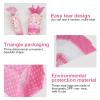 Cone Treat Bags, 50 Piece Clear Cone Shaped Treat Popcorn Bags Treat Bags Cellophane Candy Bags with Twist Ties(Pink 4 silk*17CM*30CM) view 2