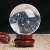 AtkitS Meditation White Transparent smelted Quartz Ball Polished Crystal Ball Mineral Specimen Home Decoration view 3