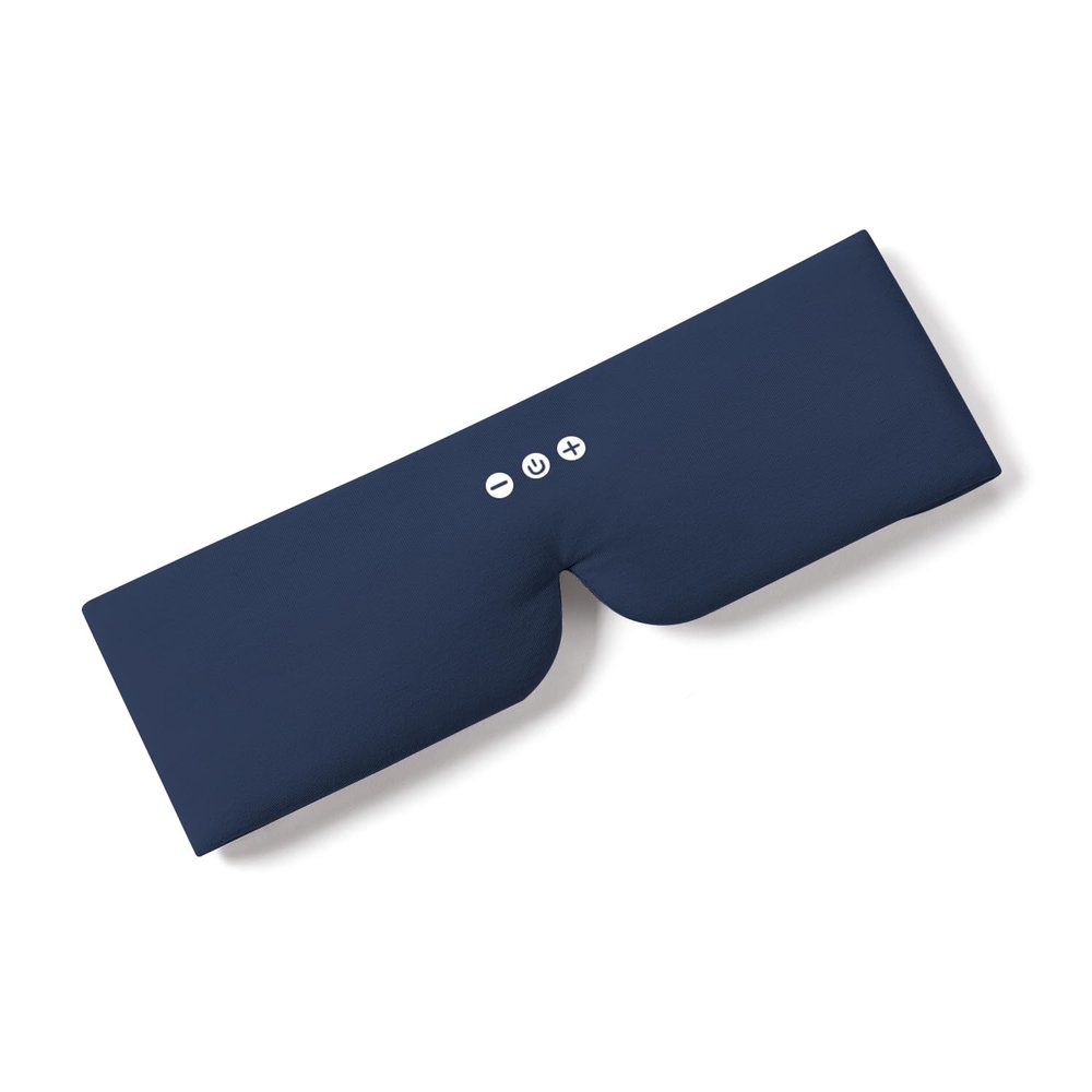 ALASKA BEAR Bluetooth Eye Mask and Sleep Headphone w/Thin Speakers, Comfortable Flat Earphones for Sound Therapy (Navy)