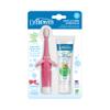 Dr. Brown's Infant-To-Toddler Toothbrush Sets, Pink Elephant & Giraffe with Fluoride-Free Baby Toothpastes, 0-3 Years view 2