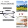 LJIMI Photochromic Bifocal Reading Glasses Men Women Transition Sunglasses UV Protection Sun Readers Far and Near Dual-Use Lens Blue Light Blocking Eyeglasses Full Rim Metal Frame Presbyopia Eyewear view 4