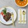 100 Pcs Gold Plastic Forks, Disposable Plastic Forks, Plastic Utensils for Parties, Weddings, Picnics, Big Event, Daily Use - BPA FREE view 2