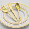 100 Pcs Gold Plastic Forks, Disposable Plastic Forks, Plastic Utensils for Parties, Weddings, Picnics, Big Event, Daily Use - BPA FREE view 4