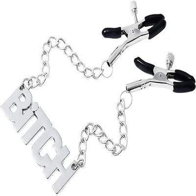 Jnsiv Adjustable Metal Nipple Clamps Non Piercing Adjustable Metal Nipple Clamps On Nipple Rings Decorative Clip for Clothing Accessories On Nipple Rings Decorative A24, Silver