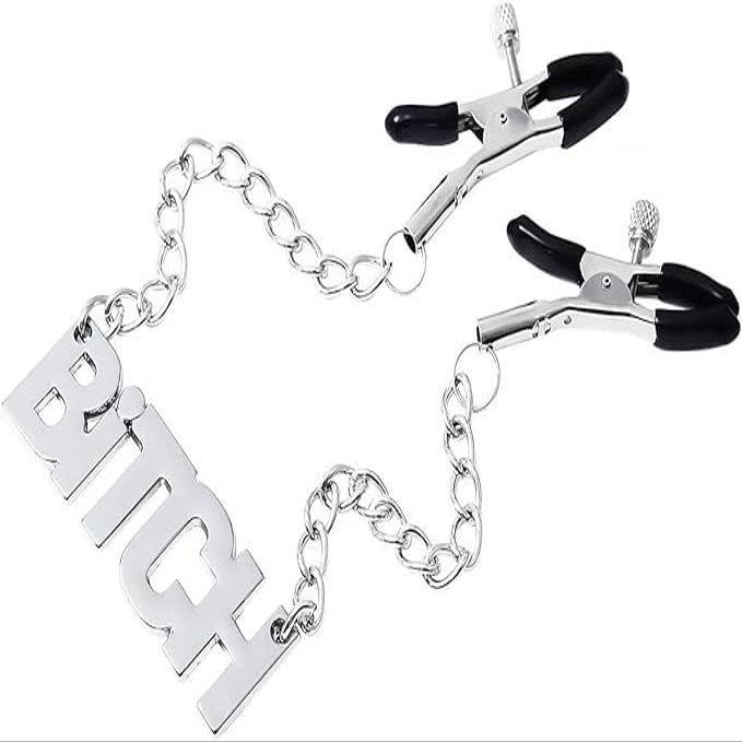 Jnsiv Adjustable Metal Nipple Clamps Non Piercing Adjustable Metal Nipple Clamps On Nipple Rings Decorative Clip for Clothing Accessories On Nipple Rings Decorative A24, Silver